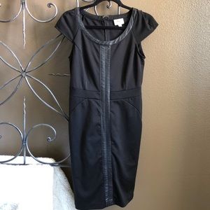 Black Dress with Leather Trims